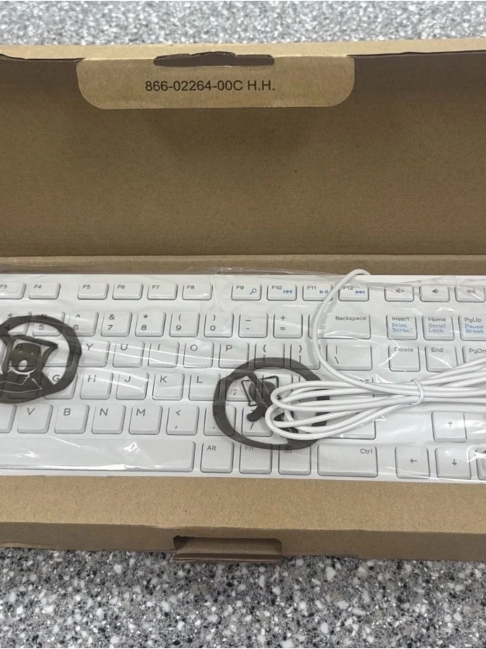 Dell White Wired Full-Size Keyboard with Numeric Keypad